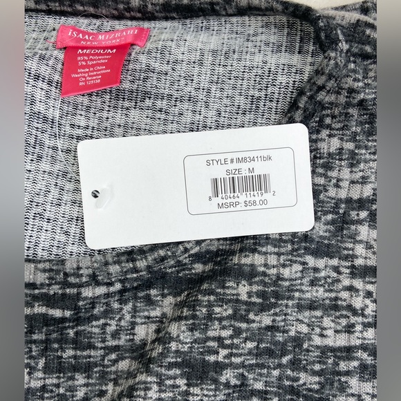 NWT Isaac Mizrahi Lounge pajamas set grey black pants and short sleeve top - Picture 12 of 16